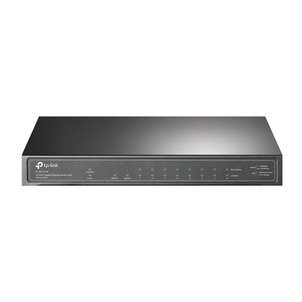 TP-Link SG1210P 10-Port Gigabit PoE+ Switch 8 Gigabit PoE+ Ports 1 Gigabit RJ45 Ports and