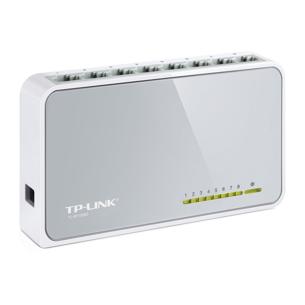 Switch TP-Link TL-SF1008D 8-Port RJ45 10/100Mbps desktop switch Fanless LED indicator Auto Negotiation/Auto MDI/MDIX Plastic