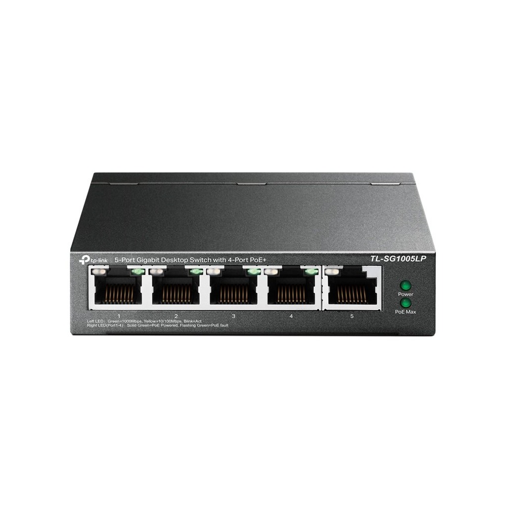 TP-Link TL-SG1005LP 5-Port Gigabit Unmanaged Switch with 4-Port PoE+ 802.3af/at PoE+ PoE budget 40W 802.1p/DSCP