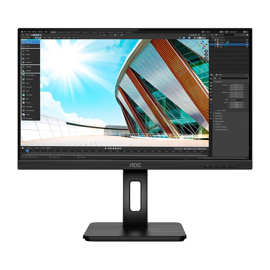 Monitor 23.8'' AOC 24P2C Black IPS 16:9 1920x1080 4ms 250 cd/m2 1000:1 HDMI DP USB-C