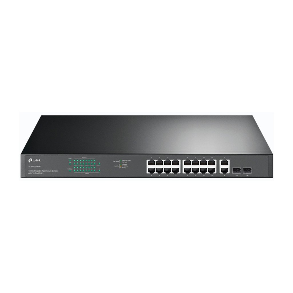 18-port gigabit Unmanaged switch with 16 PoE+ ports 18 10/100/1000Mbps RJ-45 port 2 combo SFP