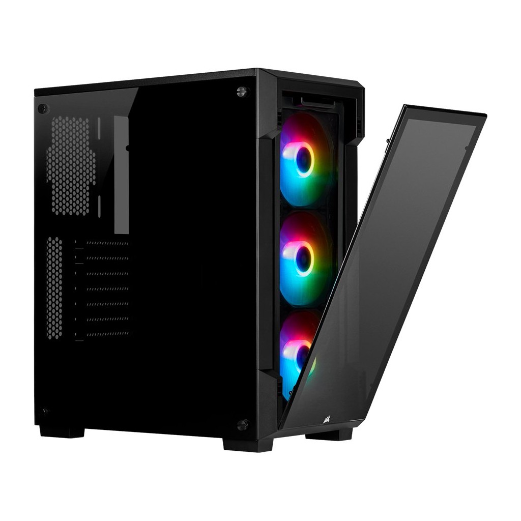 CORSAIR iCUE 220T RGB Tempered Glass Mid-Tower Smart Case — Black