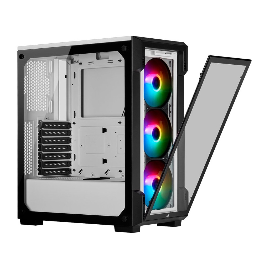 CORSAIR iCUE 220T RGB Tempered Glass Mid-Tower Smart Case — White - Image 2