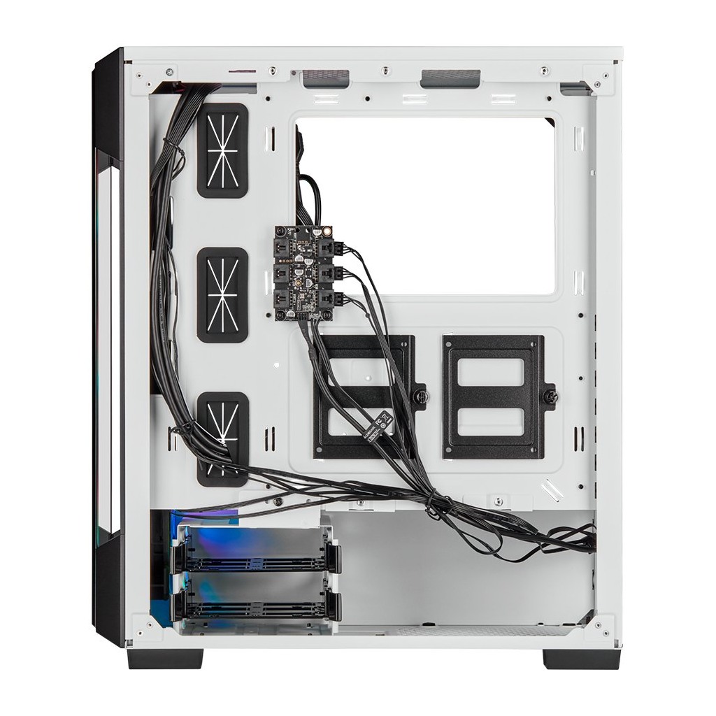 CORSAIR iCUE 220T RGB Tempered Glass Mid-Tower Smart Case — White