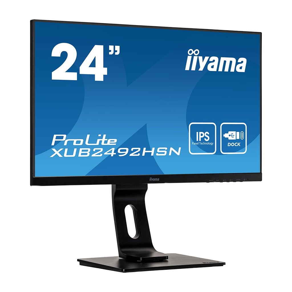 IIYAMA Monitor LED XUB2492HSN-B1 USB-C dock 23.8" IPS 1920 x 1080 @75Hz 250 cd/m² 4ms