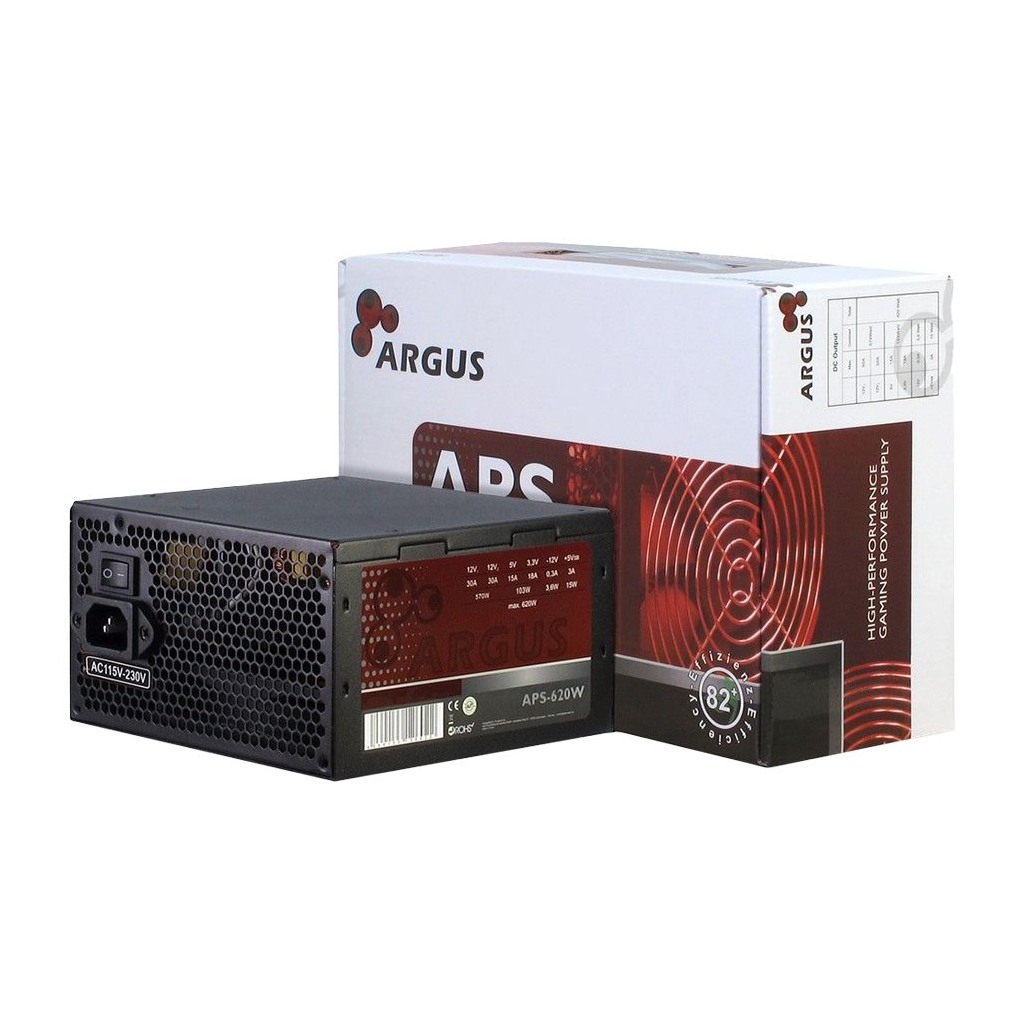 Power Supply INTER-TECH Argus APS 620W efficiency 86.3% dual rail 30A/30A 120 mm silent fan