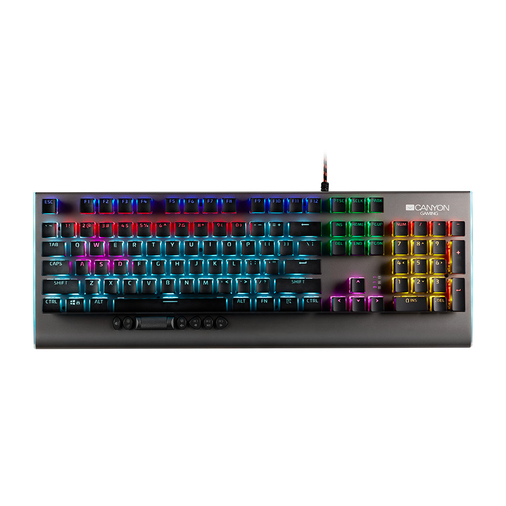 CANYON Interceptor GK-8 RGB – Žičana Gaming Tastatura, EN Layout, RGB Osvjetljenje, Tamno Siva