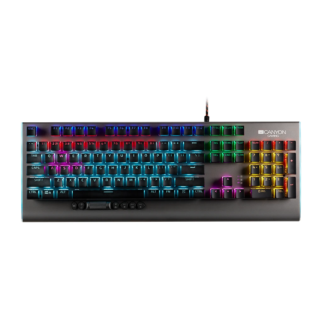 CANYON Interceptor GK-8 RGB – Žičana Gaming Tastatura, EN Layout, RGB Osvjetljenje, Tamno Siva