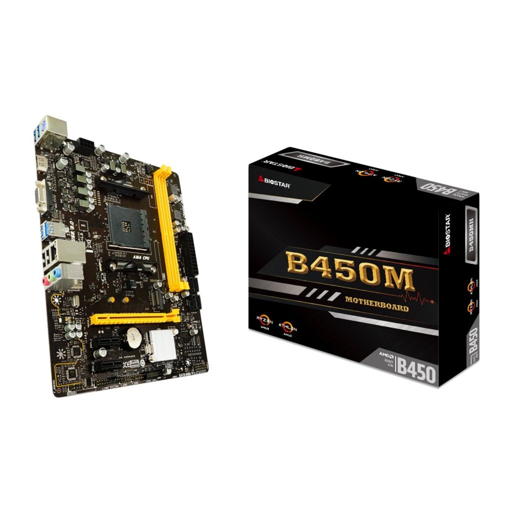 BIOSTAR MB B450 AM4 2 x DDR4 DIMM 1 x M.2 4 x SATA III