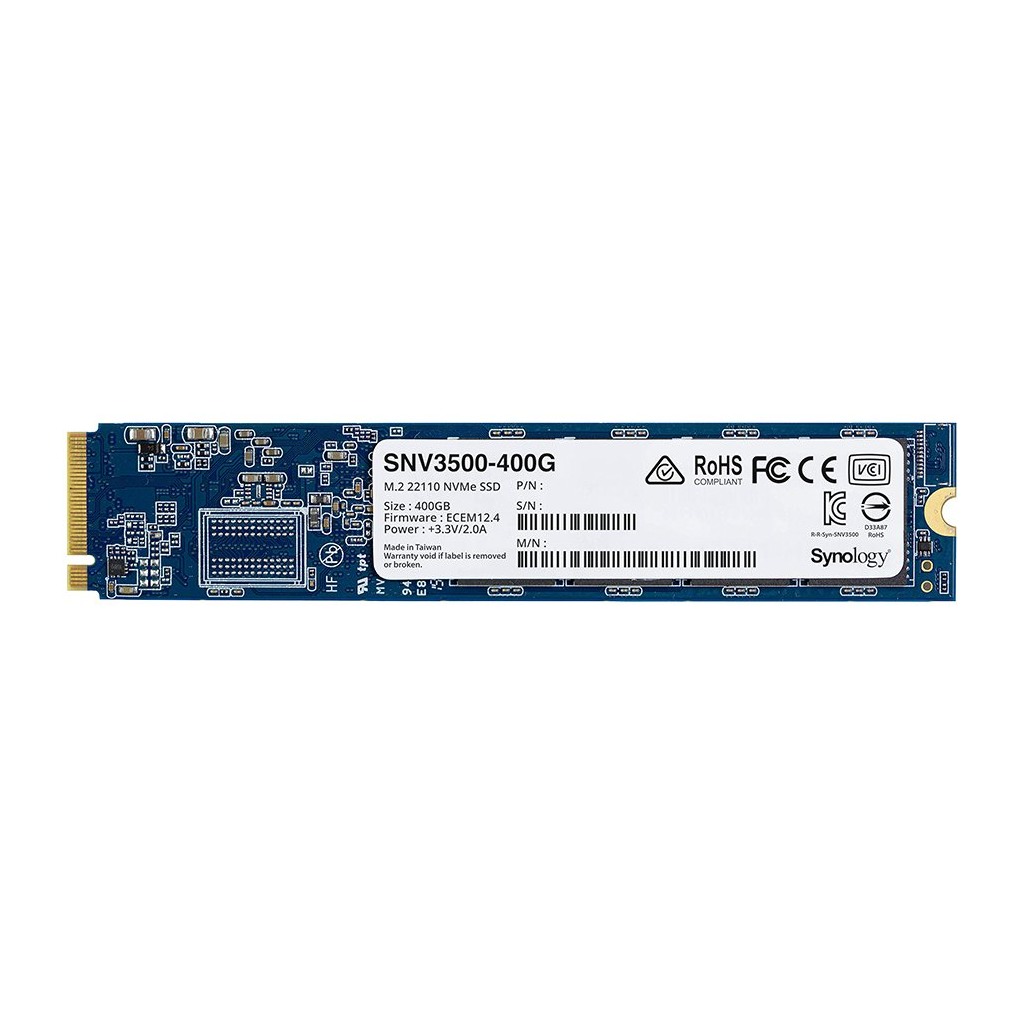 Synology SNV3500 400GB M.2 22110 NVMe SSD SNV3000 Series; NVMe PCIe 3.0 x4; Read/Write 128KB