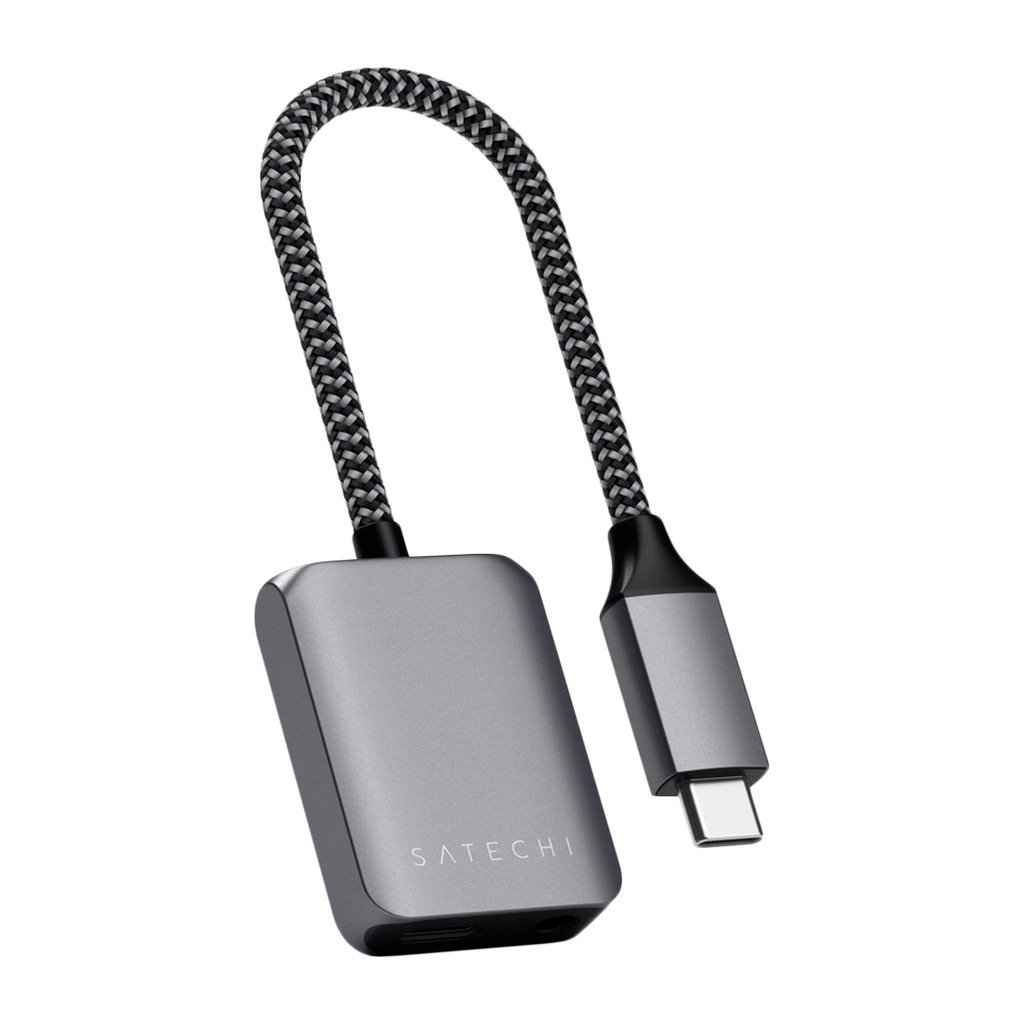 Satechi USB-C to 3.5mm Audio and USB-C PD Charging Adapter - Space Grey