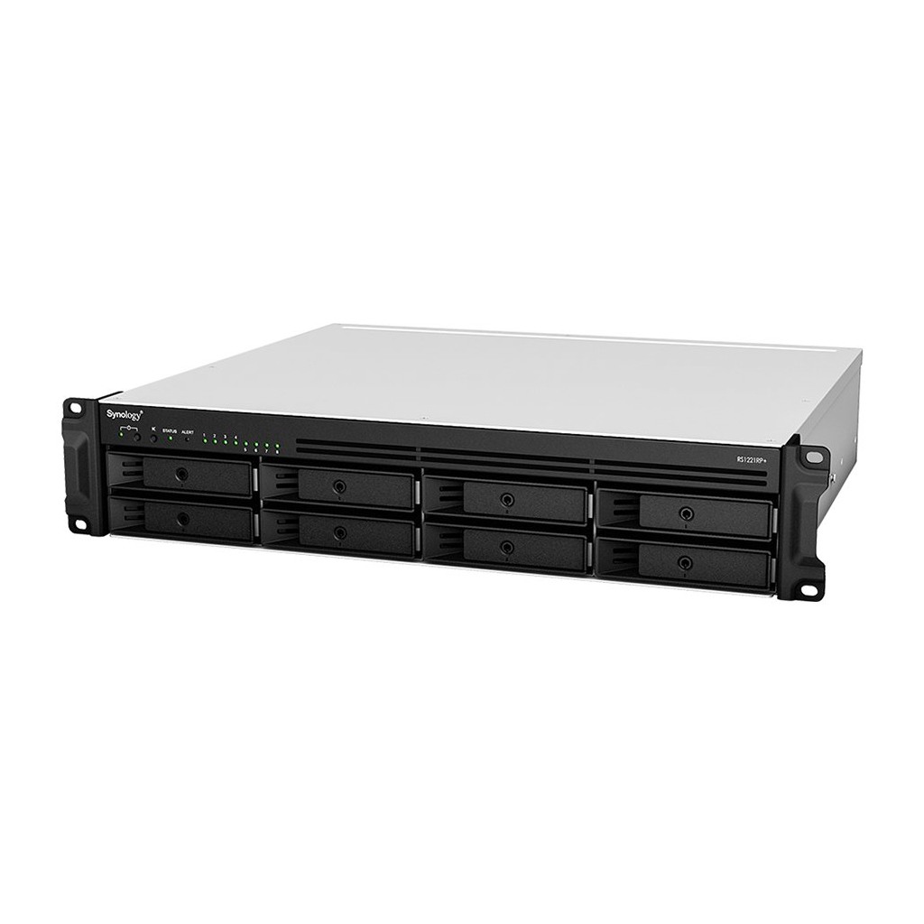 Synology RackStation RS1221RP+; Rack 2U 8-bay 3.5''/2.5" SATA HDD/SSD AMD Ryzen V1500B 4-core 2.2GHz; 4GB