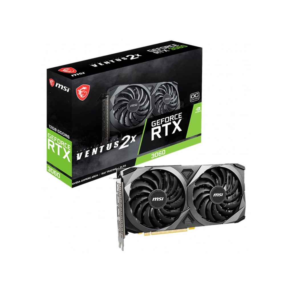 MSI RTX 3060 VENTUS 2X 12G OC - 12GB GDDR6, 192-bit, Overclocked