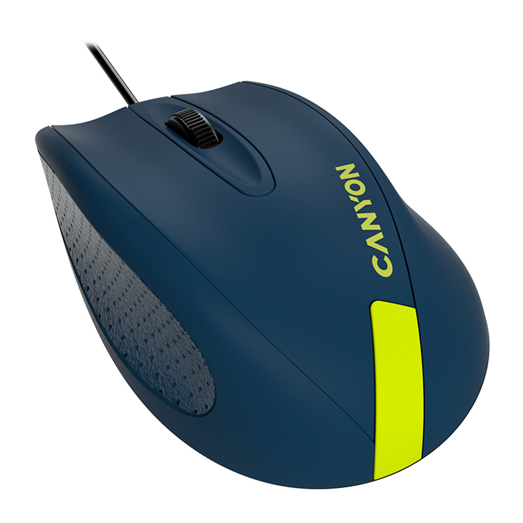 CANYON Wired Optical Mouse with 3 keys DPI 1000 With 1.5M USB cableBlue-Yellowsize 68*110*38mmweight:0.072kg - Image 2