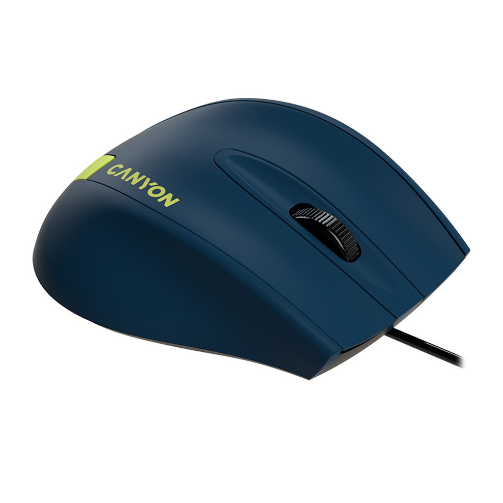 CANYON Wired Optical Mouse with 3 keys DPI 1000 With 1.5M USB cableBlue-Yellowsize 68*110*38mmweight:0.072kg - Image 3