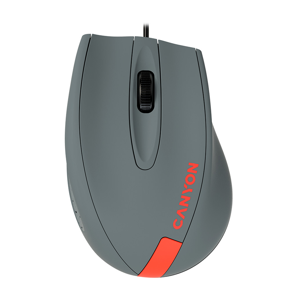 CANYON Wired Optical Mouse with 3 keys DPI 1000 With 1.5M USB cableGray-Redsize 68*110*38mmweight:0.072kg