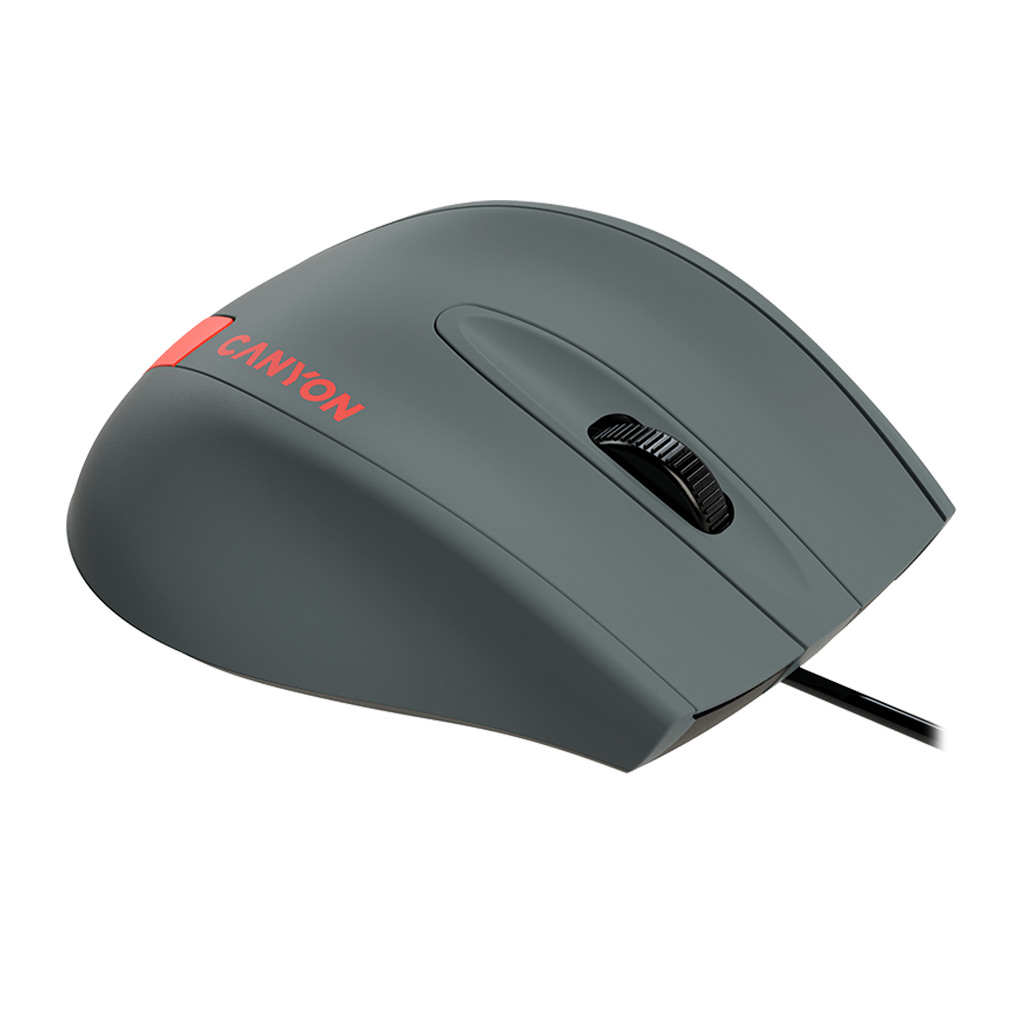 CANYON Wired Optical Mouse with 3 keys DPI 1000 With 1.5M USB cableGray-Redsize 68*110*38mmweight:0.072kg - Image 3