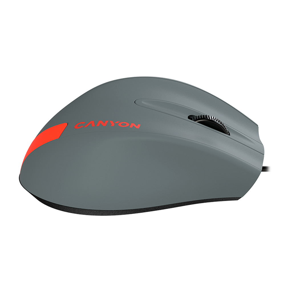 CANYON Wired Optical Mouse with 3 keys DPI 1000 With 1.5M USB cableGray-Redsize 68*110*38mmweight:0.072kg - Image 4