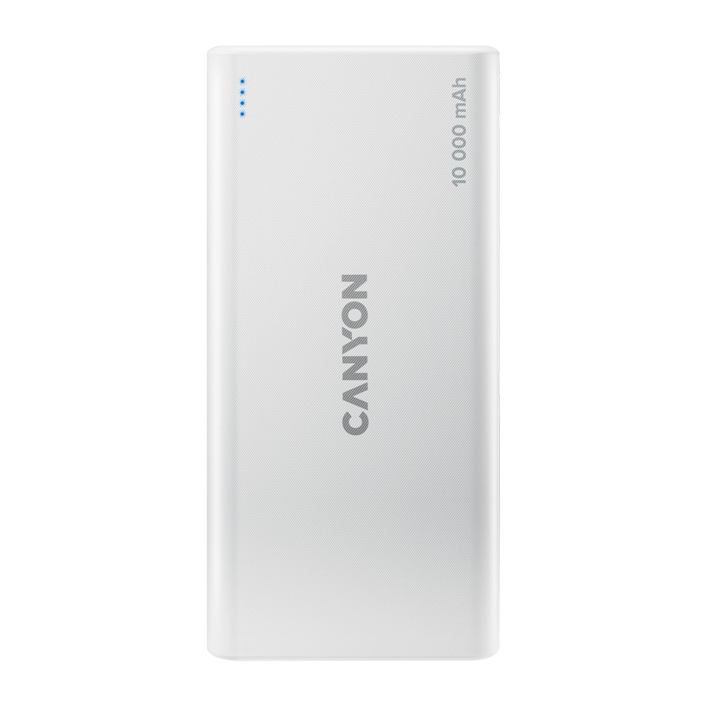 CANYON PB-108 Power bank 10000mAh Li-poly battery Input 5V/2A Output 5V/2.1AMax 140*68*16mm 0.230Kg White