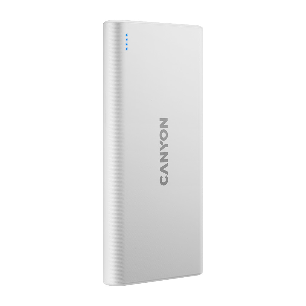 CANYON PB-108 Power bank 10000mAh Li-poly battery Input 5V/2A Output 5V/2.1AMax 140*68*16mm 0.230Kg White