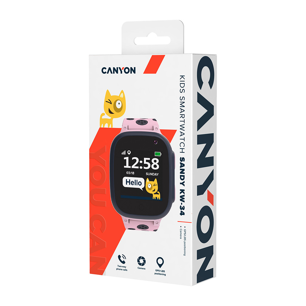 CANYON kids watch Sandy KW-34 Camera GSM GPS Pink