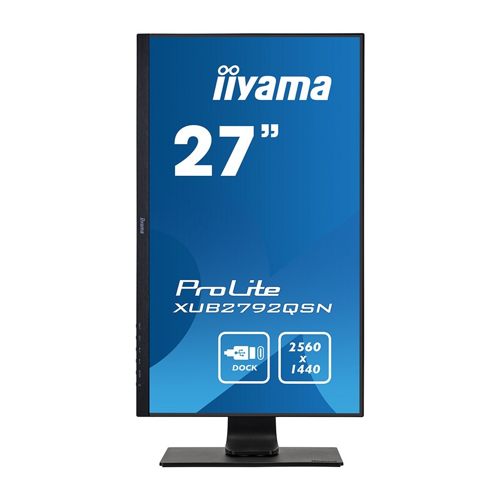 IIYAMA Monitor 27" ETE IPS-panel 2560x1440 USB-C Dock 65W LAN DP-OUT USB3.0x2 13cm Height Adj. - Image 2