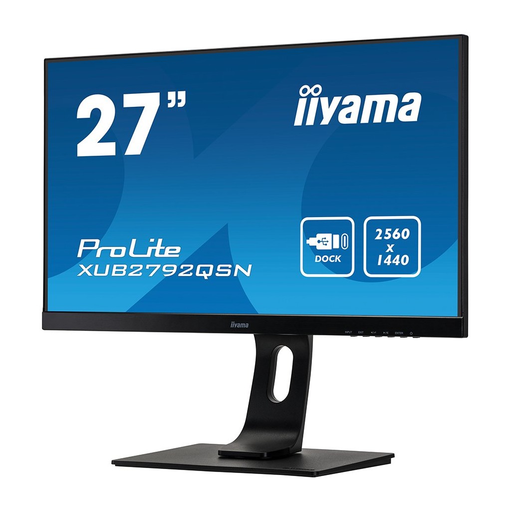 IIYAMA Monitor 27" ETE IPS-panel 2560x1440 USB-C Dock 65W LAN DP-OUT USB3.0x2 13cm Height Adj. - Image 3