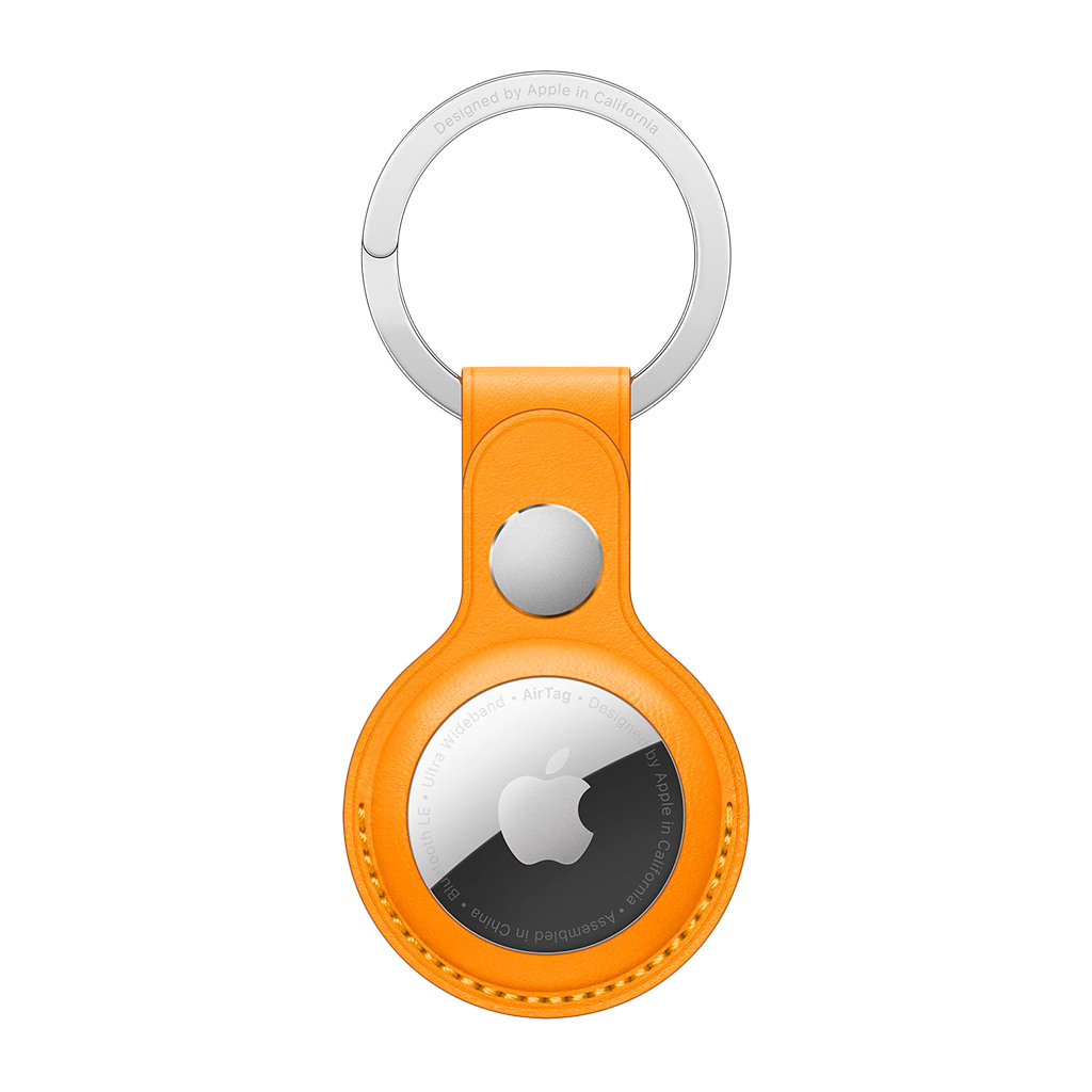 AirTag Leather Key Ring - California Poppy AirTag not included