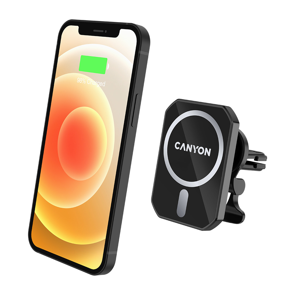 Magnetic car holder and wireless charger C-15-01 15W，Input: USB-C: 5V/2A 9V/3A;Output: 5W 7.5W 10W 15W;83*60*8.15mm0.147kgblack - Image 3