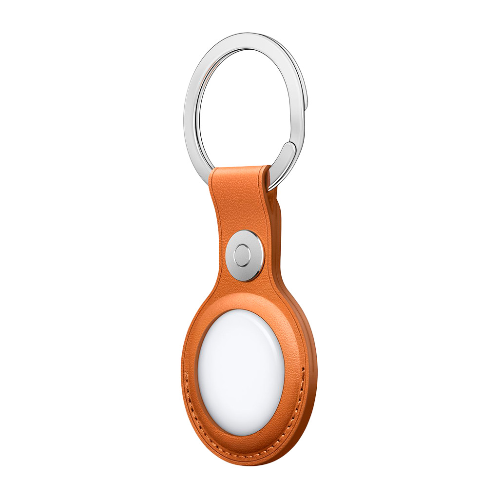 AirTag Leather Key Ring - Golden Brown AirTag not included