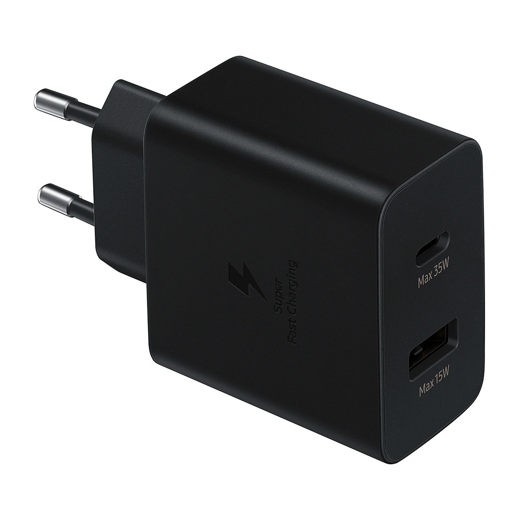 Samsung 35W Brzi Duo Putni Adapter sa USB-C i USB-A Portovima, Kabl Nije Uključen - [Brzo Punjenje, 2 USB Porta, Putno Pakovanje, Kompaktni Dizajn]