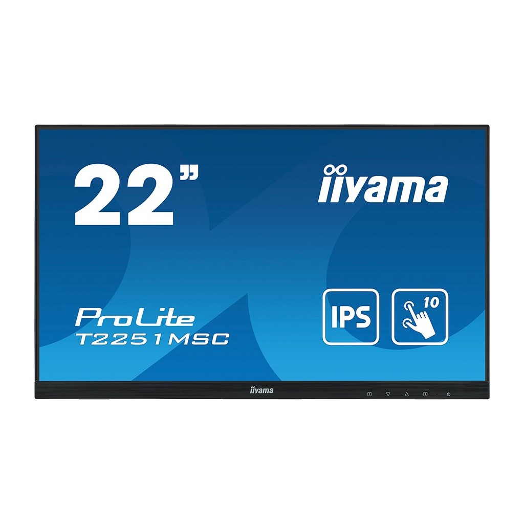 IIYAMA Monitor 215" OGS-PCAP 10P Touch 1920x1080 IPS-slim panel design VGA HDMI DisplayPort 250cd/m² with