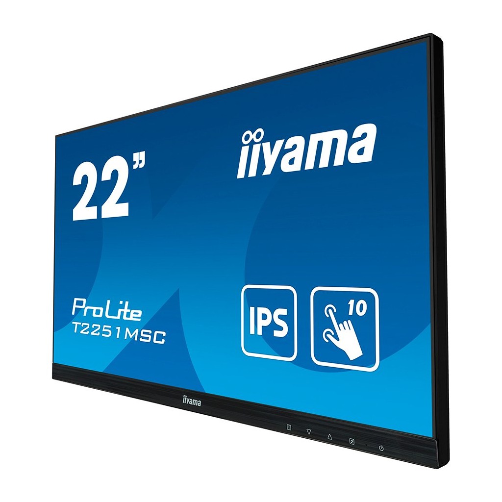 IIYAMA Monitor 215" OGS-PCAP 10P Touch 1920x1080 IPS-slim panel design VGA HDMI DisplayPort 250cd/m² with