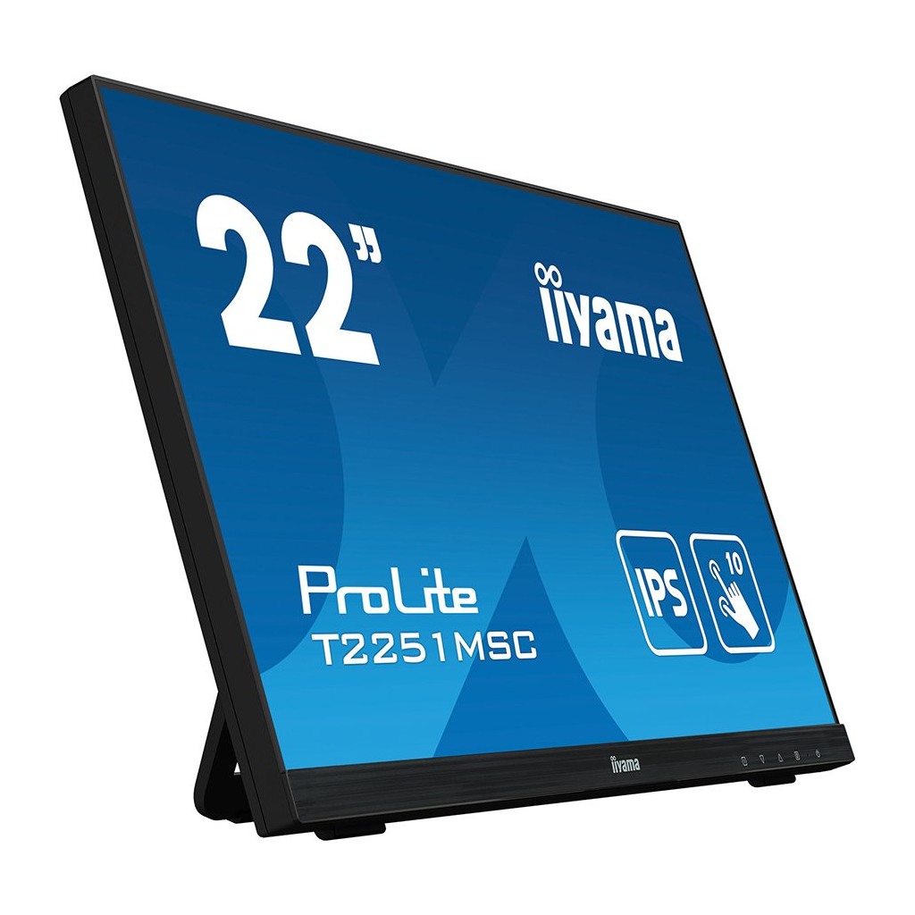 IIYAMA Monitor 215" OGS-PCAP 10P Touch 1920x1080 IPS-slim panel design VGA HDMI DisplayPort 250cd/m² with