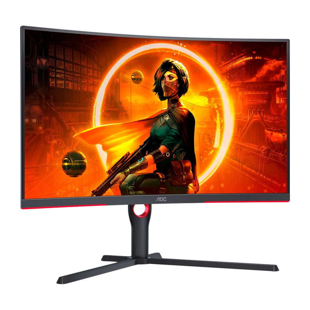 AOC Monitor LED CQ32G3SU/BK Gaming 31.5" VA 2560x1440 at 165Hz 3000:1 1ms Ergonomic Speakers 3y