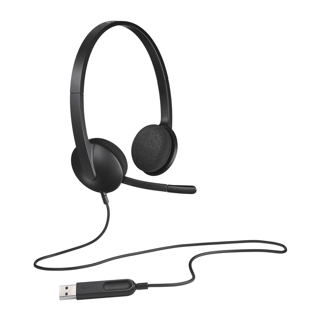 Logitech H340 USB Corded Headset - Crni, Visokokvalitetan Zvuk, Udoban Dizajn