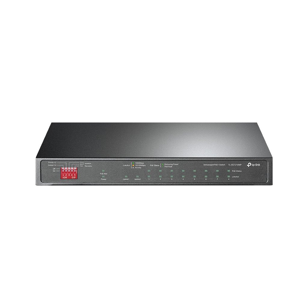 10-Port Gigabit Desktop Switch with 8-Port PoE+PORT: 8× Gigabit PoE+ Ports 2x Gigabit Non-PoE Ports