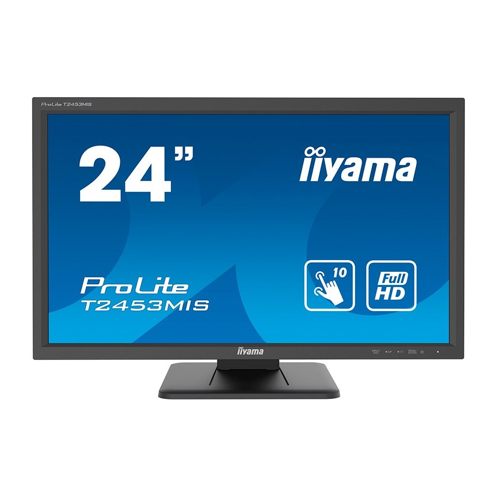 IIYAMA TOUCH Monitor T2453MIS-B1 24" Infrared 10P Touch 1920x1080 VA-panel 250cd/m2 Speakers VGA HDMI DisplayPort USB-HUB 2x 2.0 10P