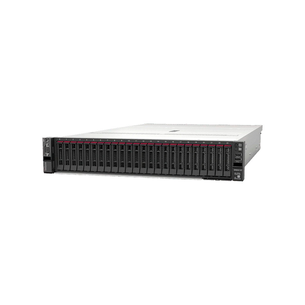 Lenovo ThinkSystem SR650 V2, 2U Rack Server, Xeon Silver 4309Y, 32GB RAM, RAID 9350-8i, 8x2.5" SAS Bays, 750W PSU