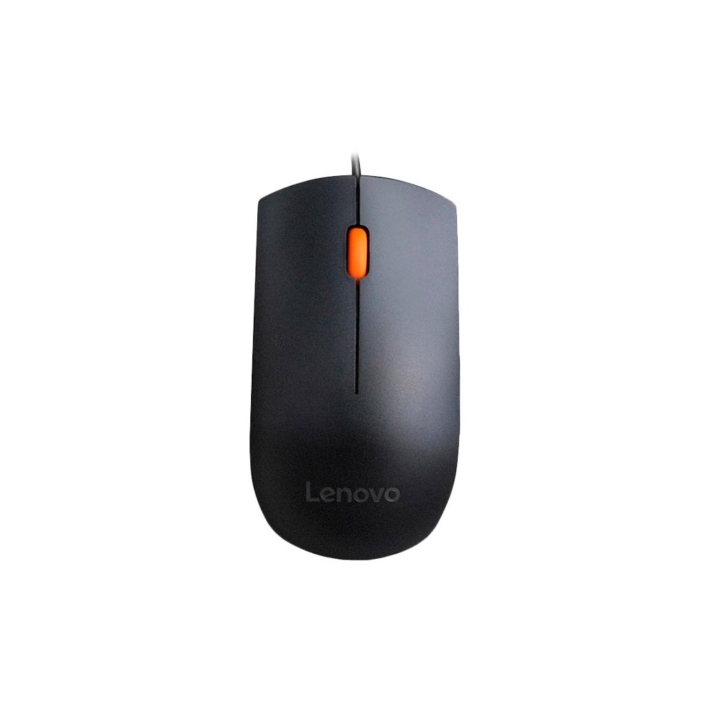 Lenovo Wired USB Mouse 300 Black 1600 DPI 3 left click right click scroll click