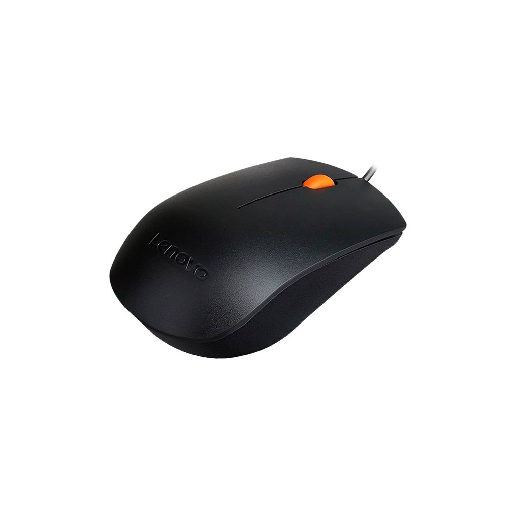 Lenovo Wired USB Mouse 300 Black 1600 DPI 3 left click right click scroll click - Image 2