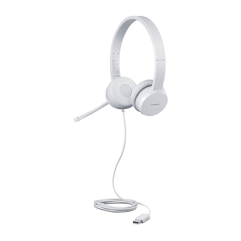 Lenovo 110 Stereo USB Headset Cloud Grey