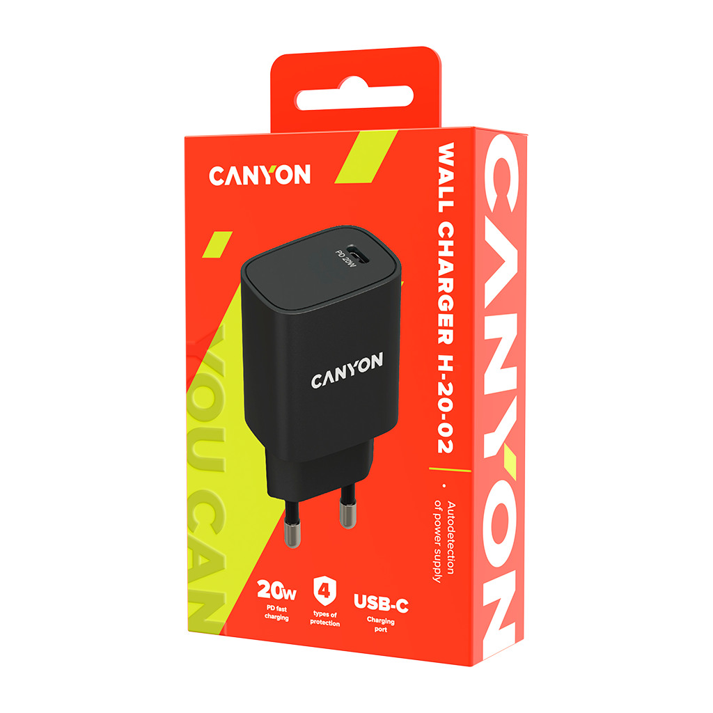 CANYON H-20 PD 20W Input: 100V-240V Output: 1 port charge: USB-C:PD 20W 5V3A/9V2.22A/12V1.67A  Eu - Image 3