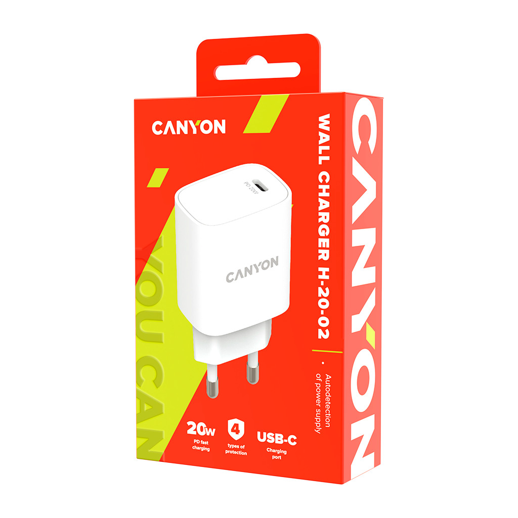 CANYON H-20 PD 20W Input: 100V-240V Output: 1 port charge: USB-C:PD 20W 5V3A/9V2.22A/12V1.67A  Eu - Image 3