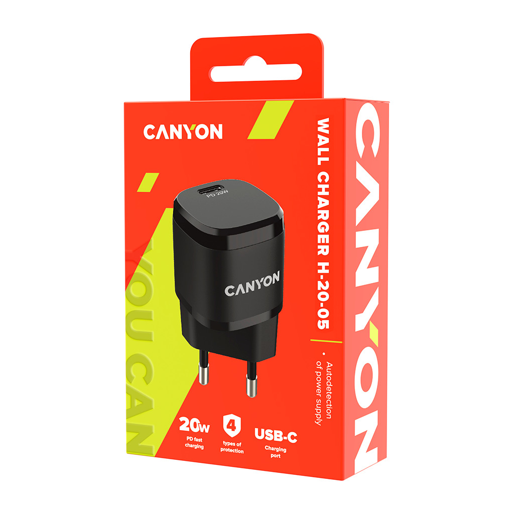 CANYON H-20-05 PD 20W Input: 100V-240V Output: 1 port charge: USB-C:PD 20W 5V3A/9V2.22A/12V1.66A  Eu - Image 4