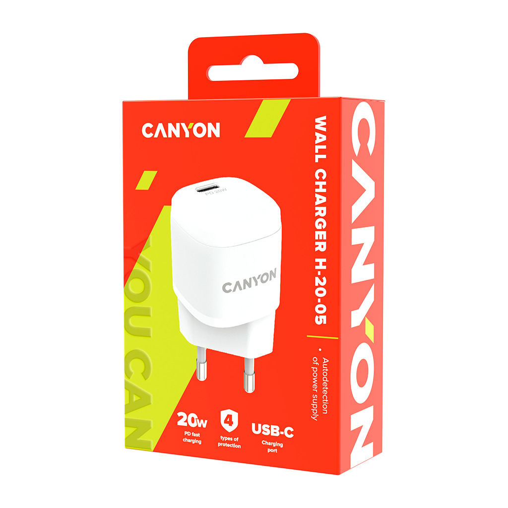 CANYON H-20-05 PD 20W Input: 100V-240V Output: 1 port charge: USB-C:PD 20W 5V3A/9V2.22A/12V1.66A  Eu - Image 4