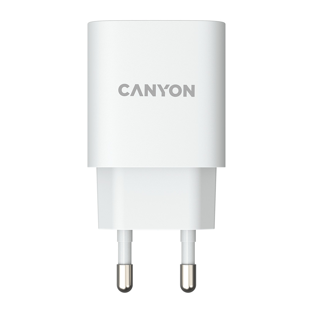 CANYON H-18-01 Wall charger with 1*USB QC3.0 18W Input: 100V-240V Output: DC 5V/3A9V/2A12V/1.5A Eu plug