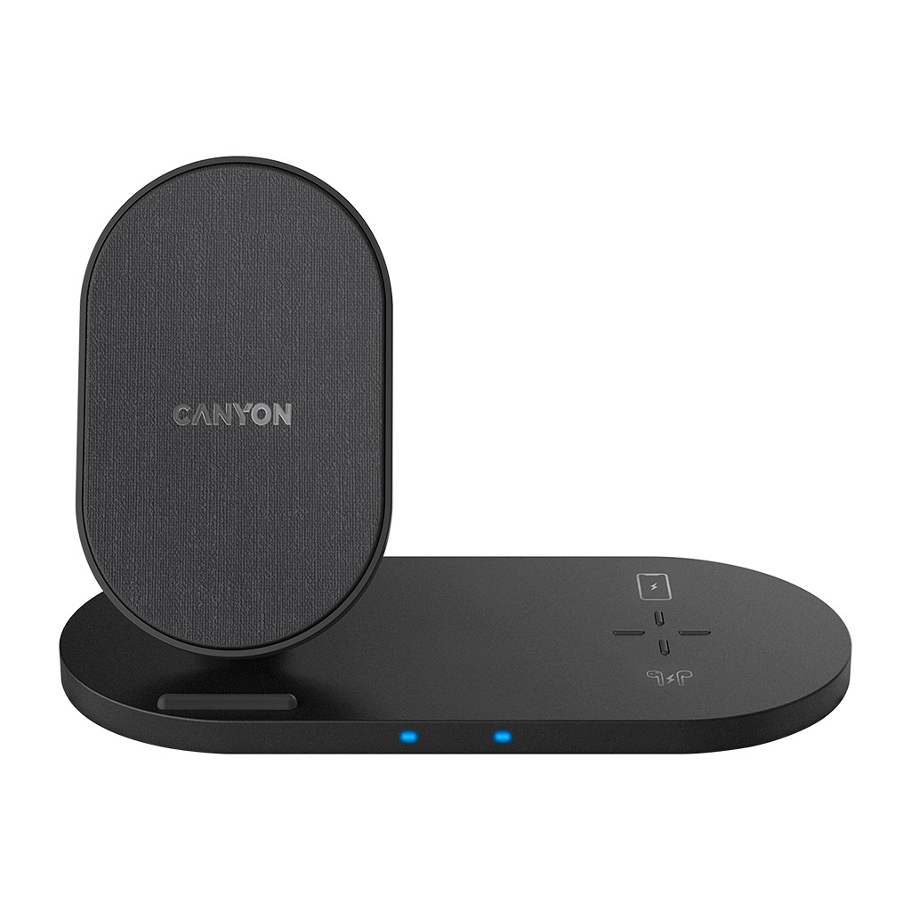 CANYON WS-202 2in1 Wireless charger Input 5V/3A 9V/2.67A Output 10W/7.5W/5W Type c cable length 1.2m