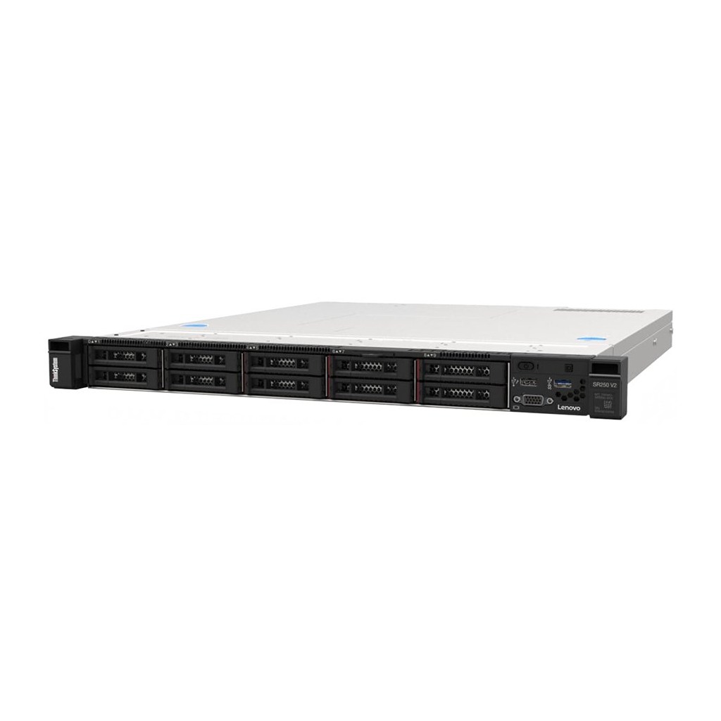 Lenovo ThinkSystem SR250 v2 1U; Xeon E-2378 8C 65W 2.6G; 1x16GB UDIMM RAID HBA 5350-8i;