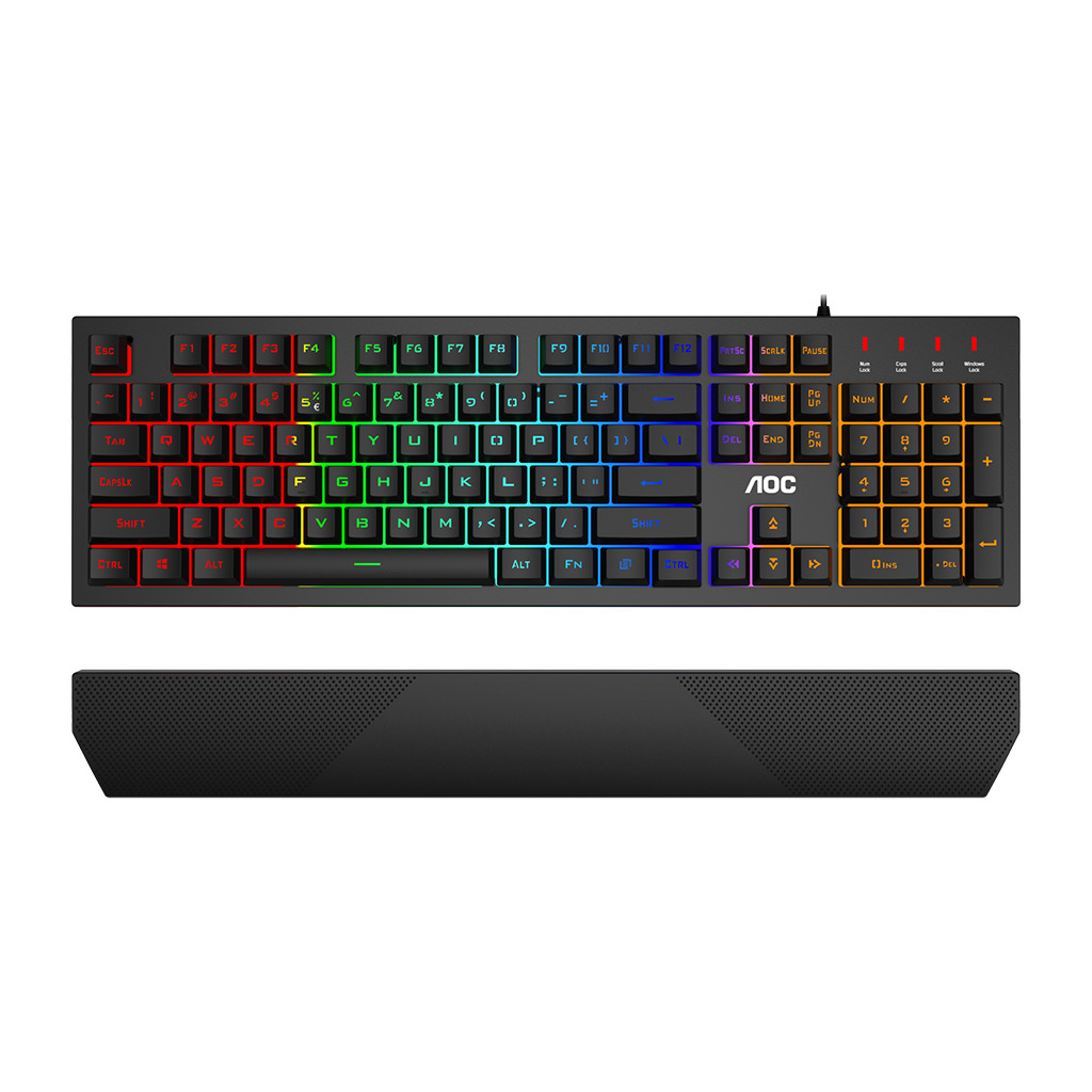 AOC Gaming Keyboard GK200 Full size Wired USB 2.0 Membrane Mechanical Feeling All keys programmableMagnetic